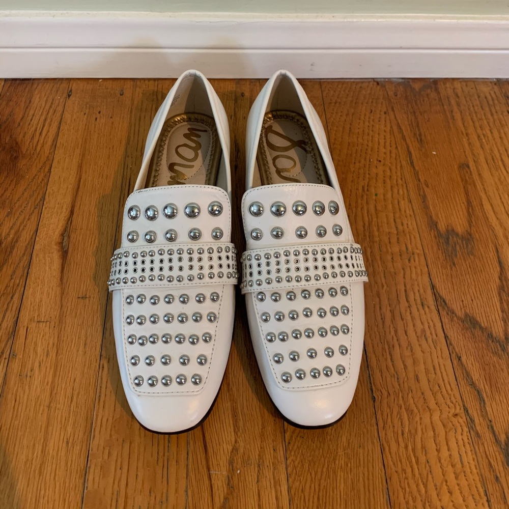 Sam Edelman White Studded Loafers | Size 5 (more like 5.5)